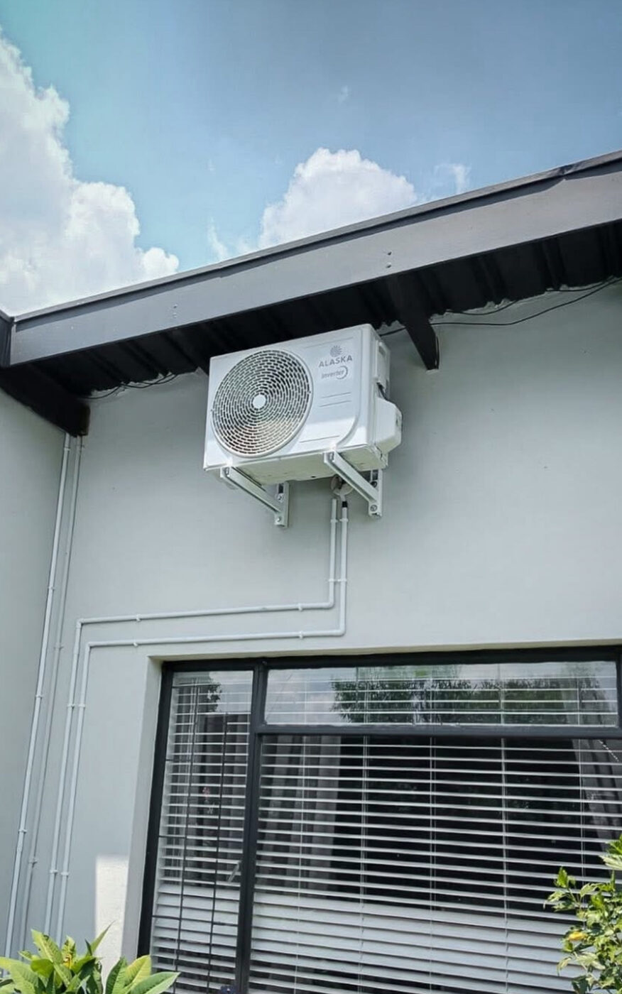 Alaska outdoor condenser installed by Blue Line Air Conditioning